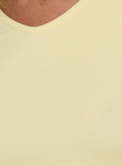 Bridgeta V Neck 3/4 Sleeve Top Lemon