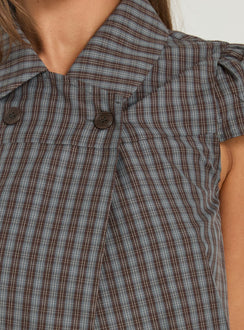 Tuckerr Trench Top Grey Check
