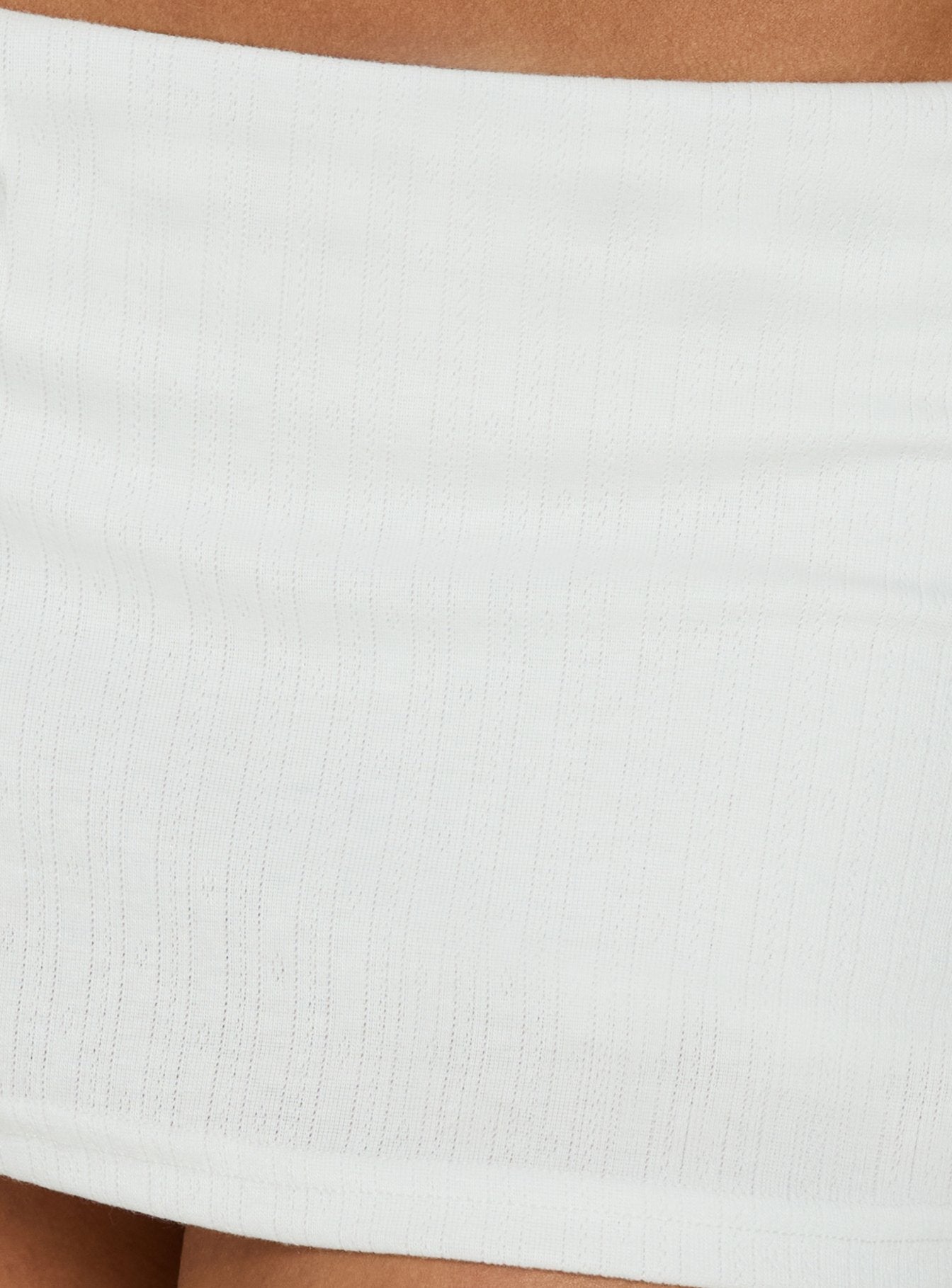 Kizuri Pointelle Low Rise Mini Skort White