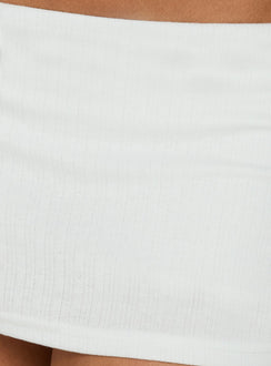 Kizuri Pointelle Low Rise Mini Skort White