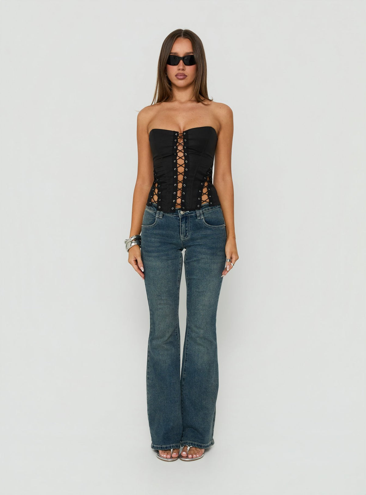 Eden Lace Up Corset Black