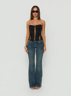 Eden Lace Up Corset Black