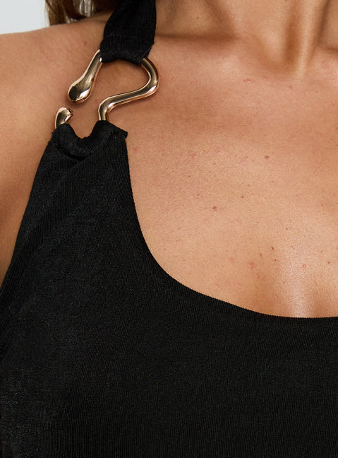 Celestea Hardware Detail Playsuit Black
