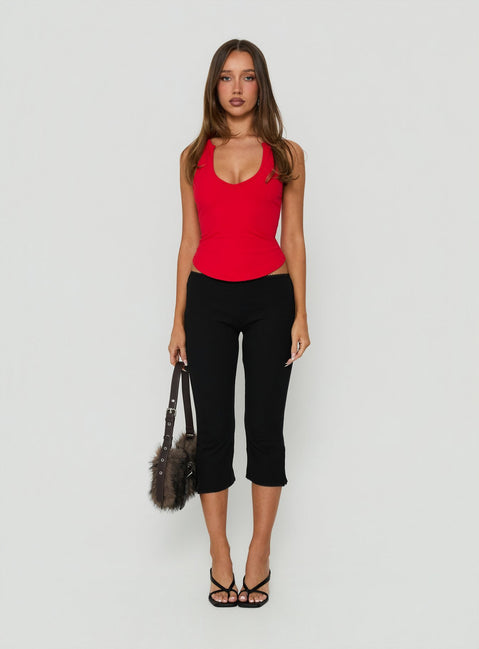 Baseline Rib Capri Pants Black
