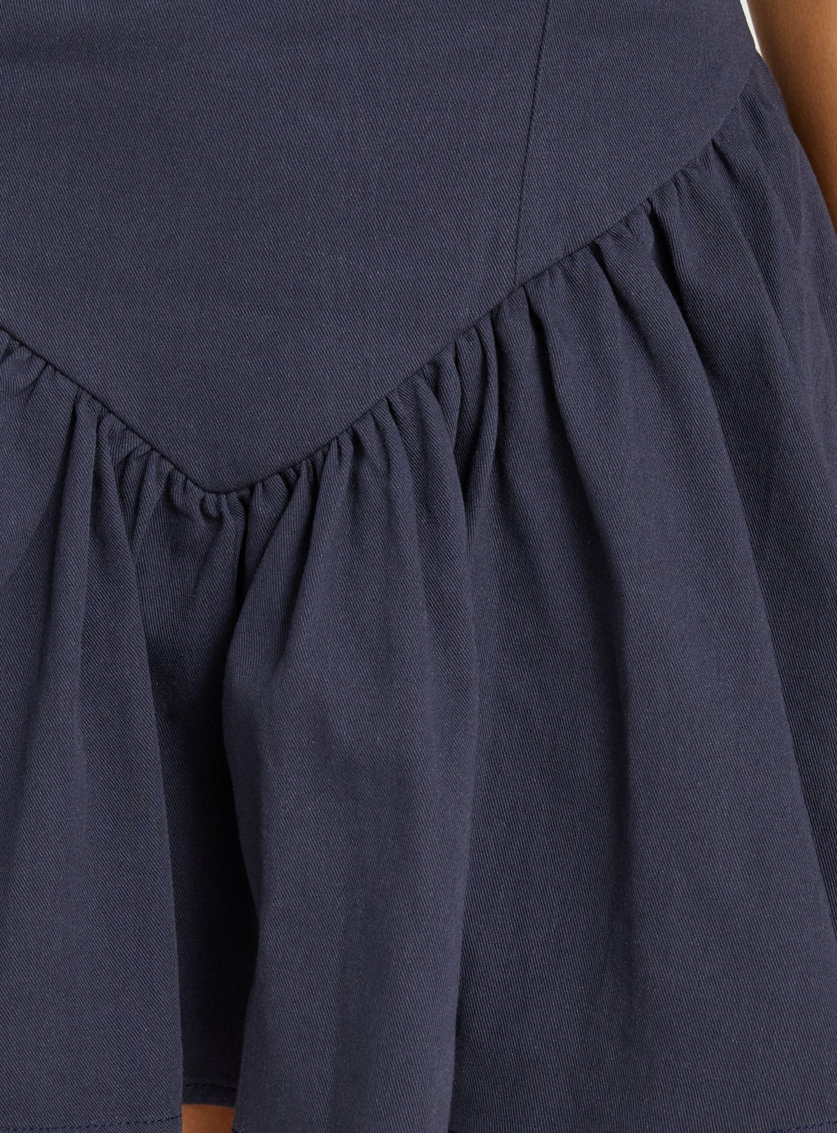 Esatora Halter Flare Mini Dress Navy