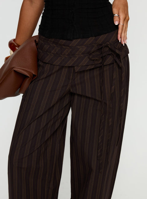Seneca Wrap Pant Brown Stripe