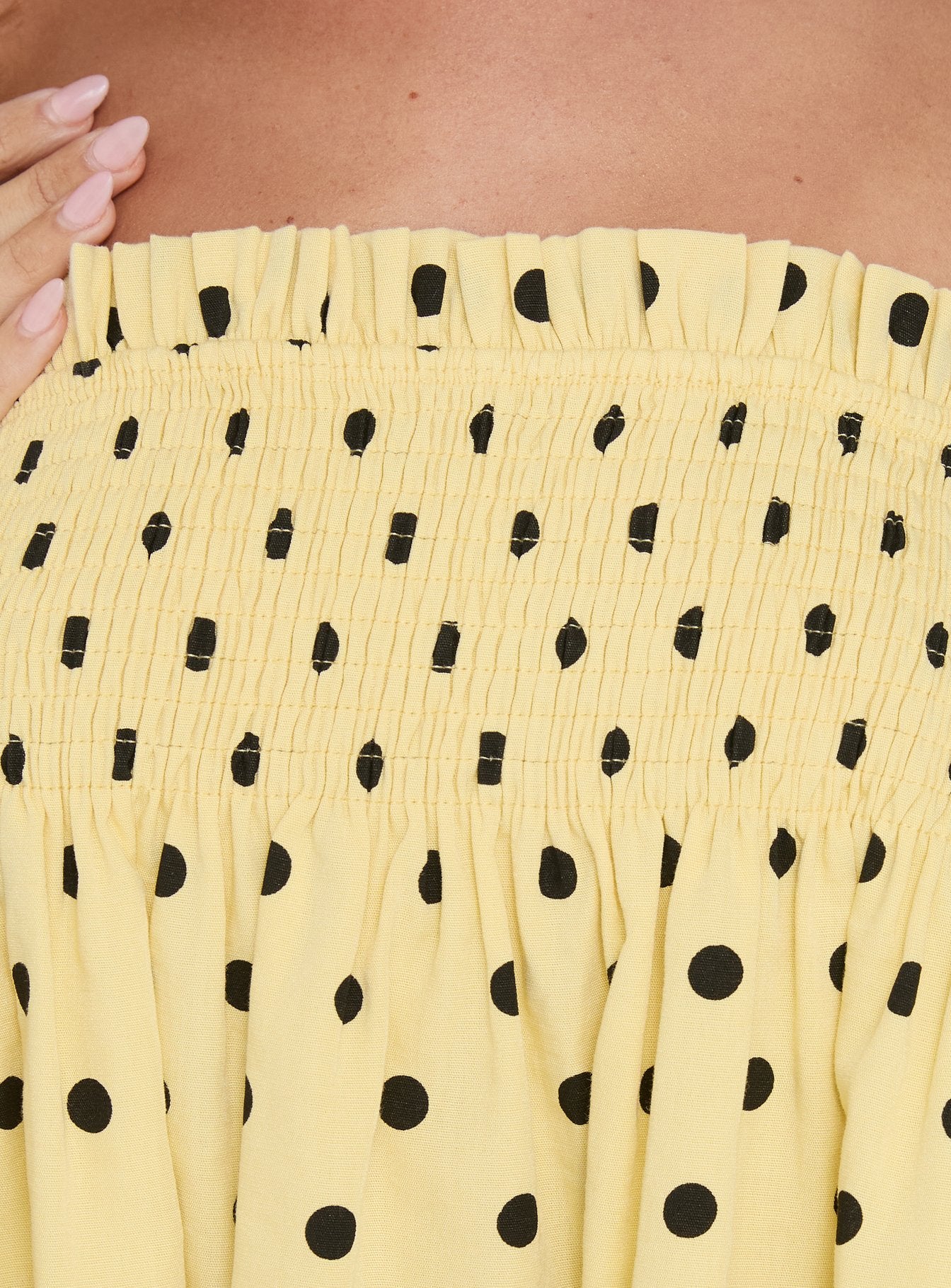 Peachy Keen Frill Cami Top Yellow Polka Dot | Princess Polly