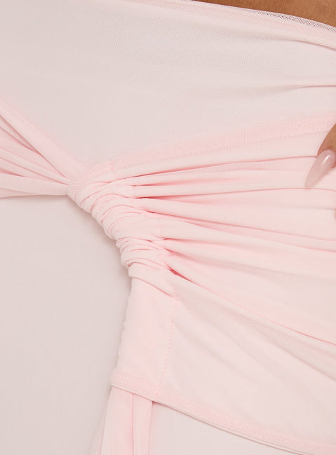 Isador Ruched Maxi Skirt Pink