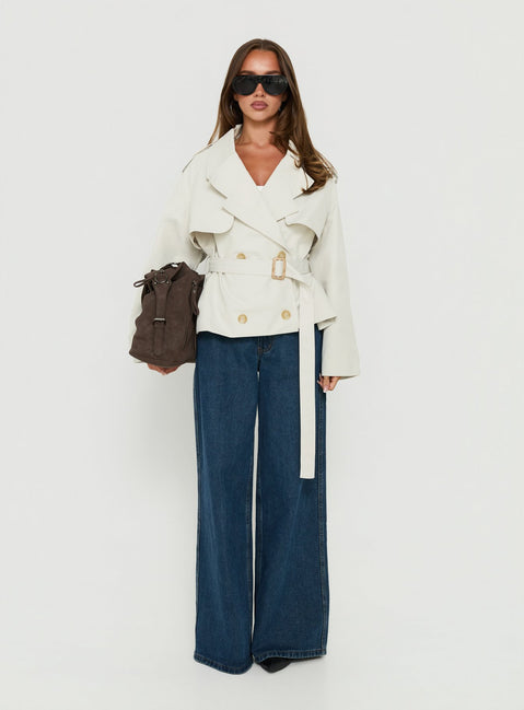 Eldora Cropped Trench Coat Sand