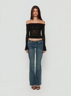 Mochapella Off The Shoulder Top Black