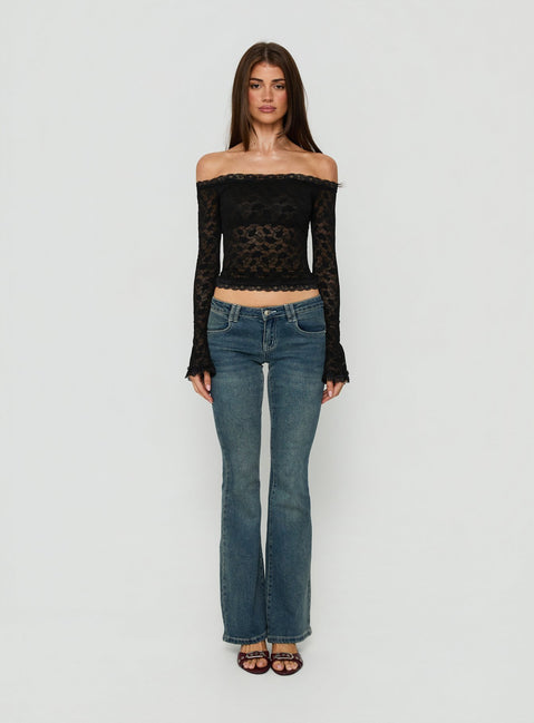 Mochapella Off The Shoulder Top Black