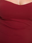 Princess Polly Asymmetric Neckline  Serafina Mini Dress Red Curve