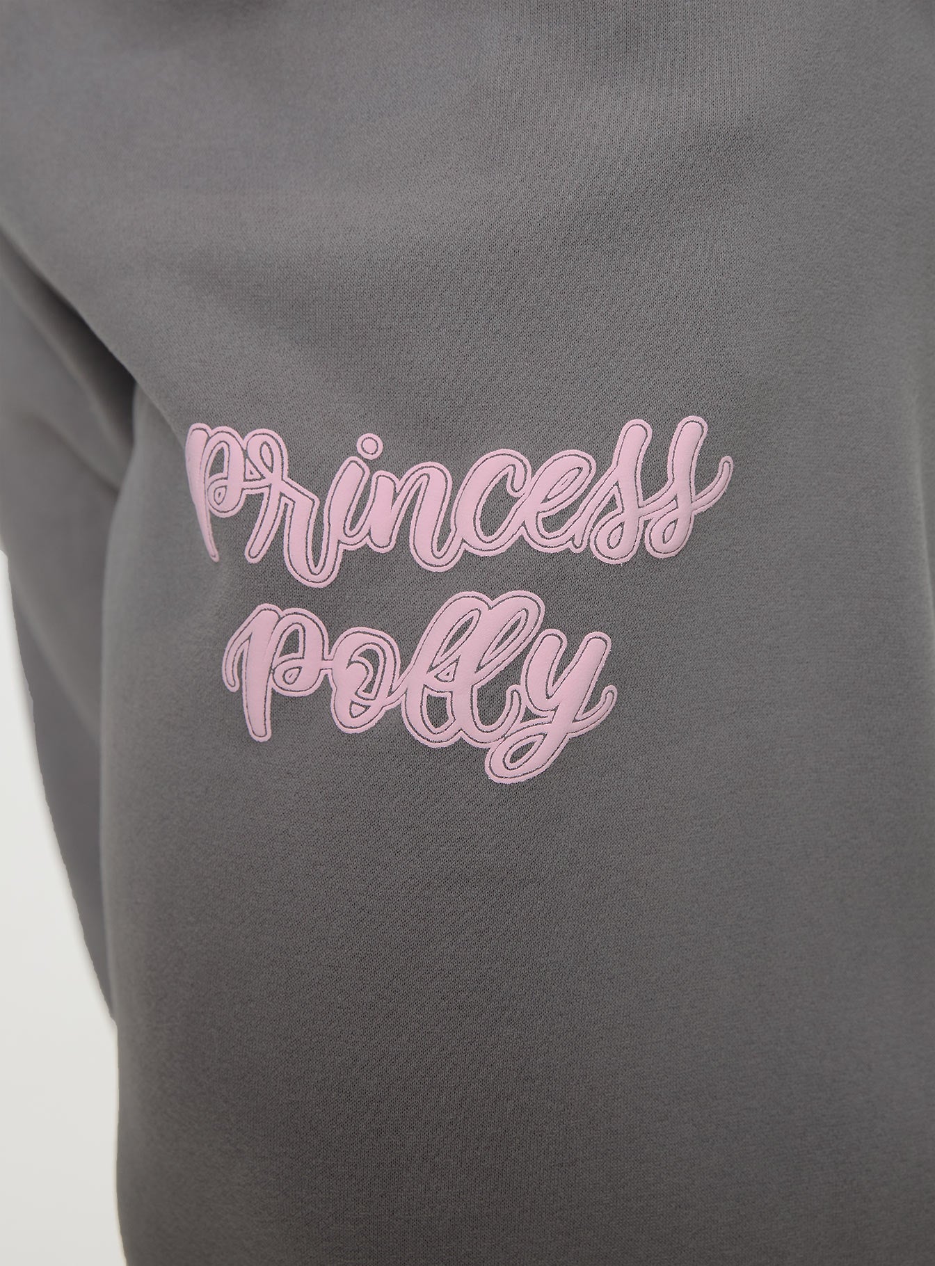 product Princess Polly Princess Polly Track Pants Puff Text Charcoal Curve 