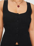 Spirito Vest Top Black