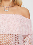 Trapok Off The Shoulder Sweater Pink