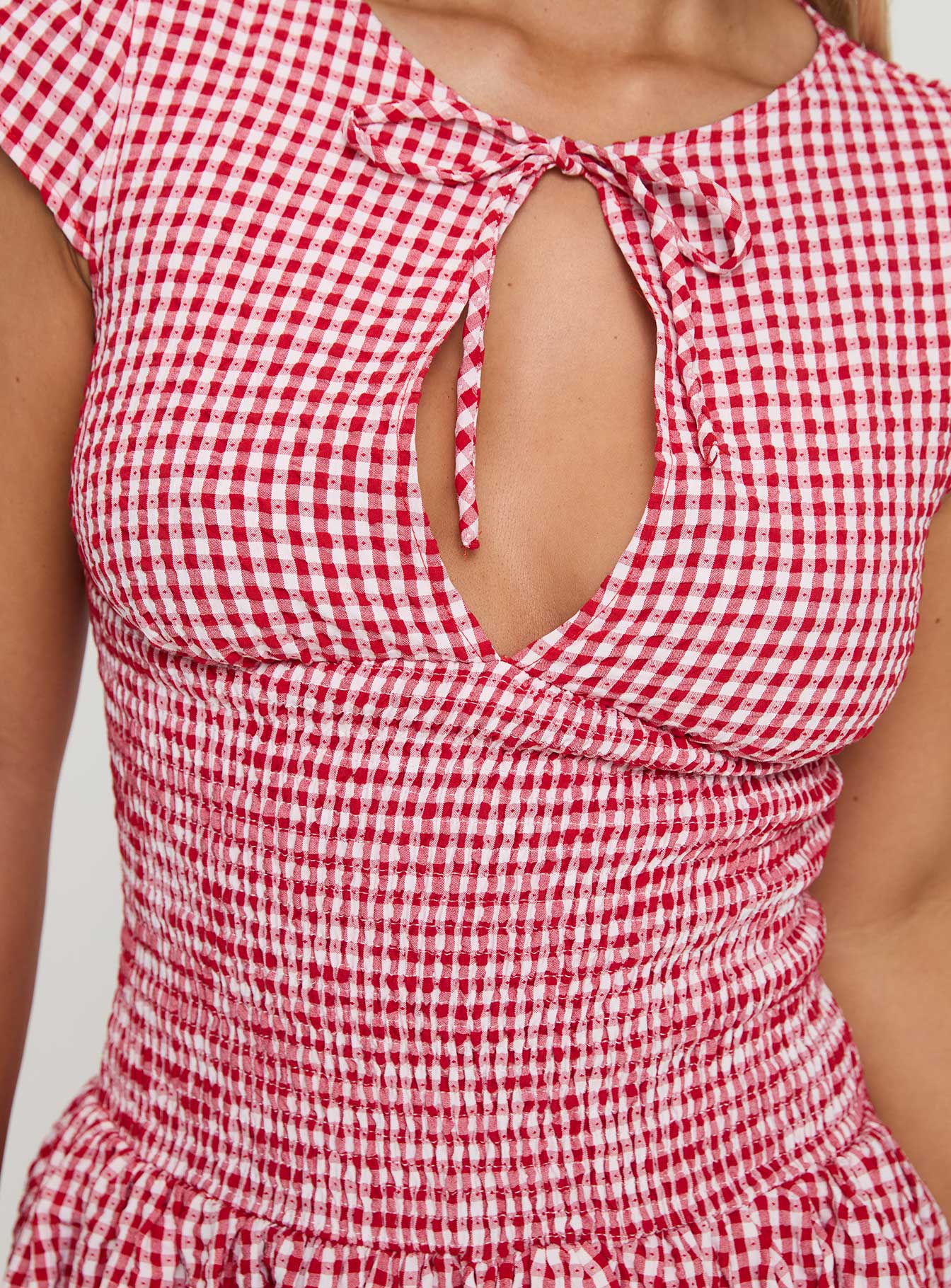 gingham dress princess polly Ladybug Gingham Mini Dress Red