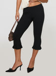 front view of model wearing Princess Polly Witchcraft Capri Pants Black High Waisted Pants 