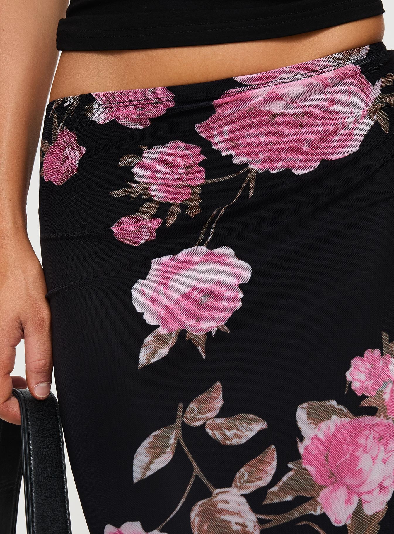 Modalla Maxi Skirt Black Floral