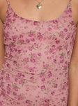 Kastin Maxi Dress Pink Floral