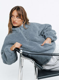 Dais Teddy Sweater Blue Princess Polly  regular 