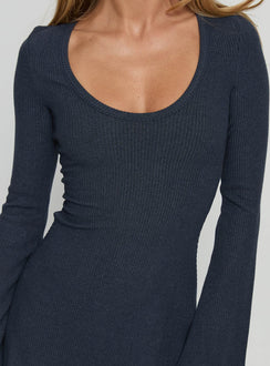Best Interest Long Sleeve Mini Dress Navy