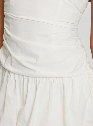 Scene Stealer Bubble Hem Mini Dress White
