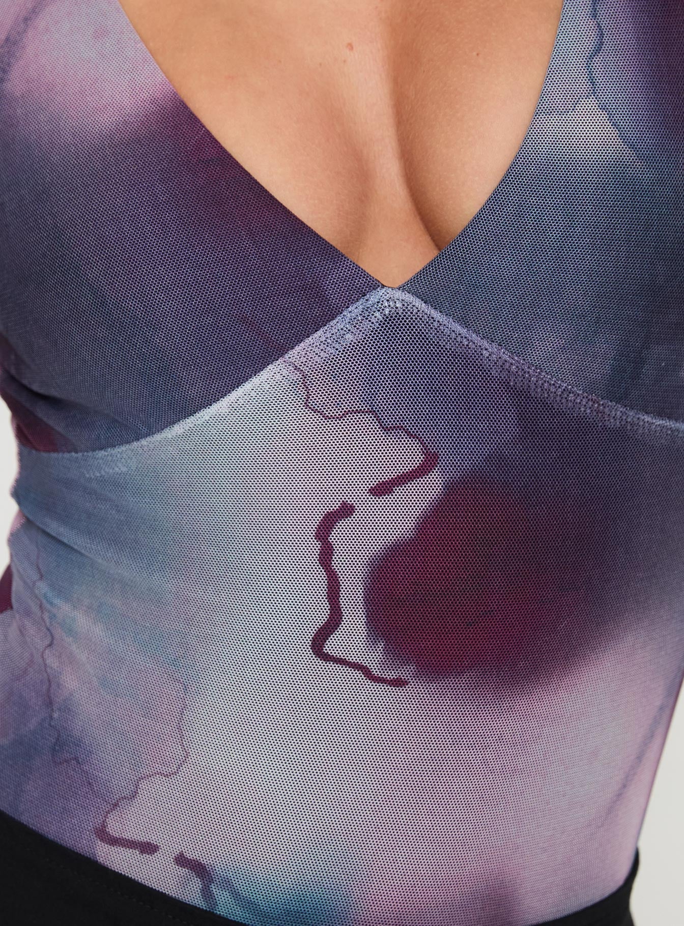 back view of model wearing Princess Polly Apatow Bodysuit Multi Sleeveless 