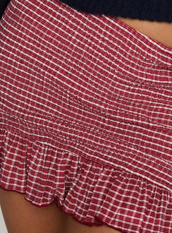 product Princess Polly Growing Up Frill Detail Mini Skirt Red Check Mini Skirts 