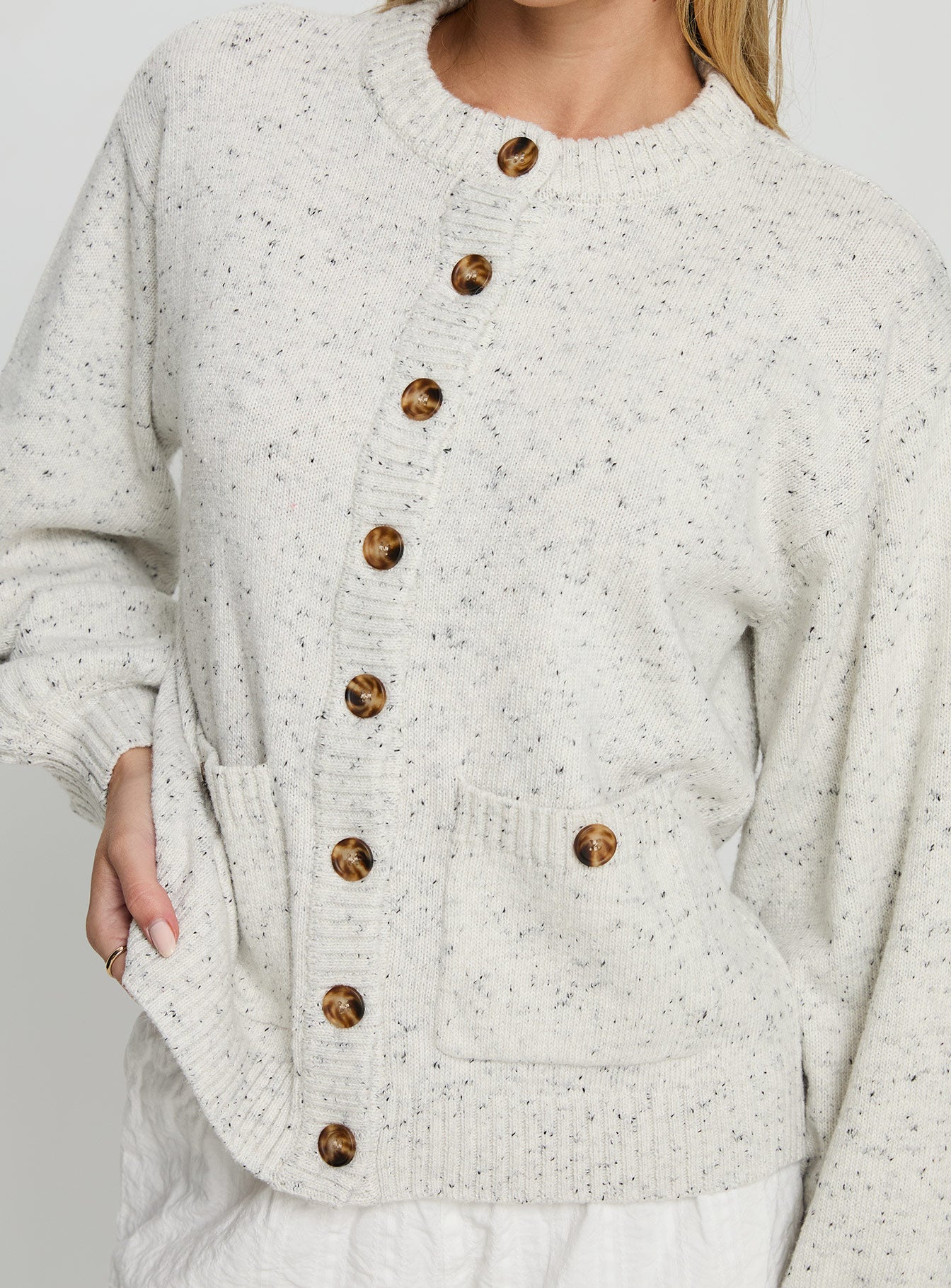 Cheray Oversized Knit Cardigan Grey | Princess Polly