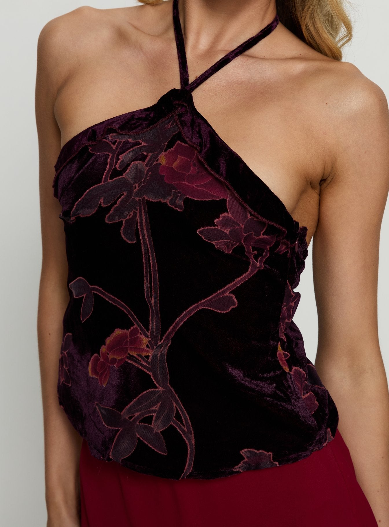 Fiorella Top Floral Devore Burgundy | Princess Polly Fiorella Top Floral Devore Burgundy | Princess Polly