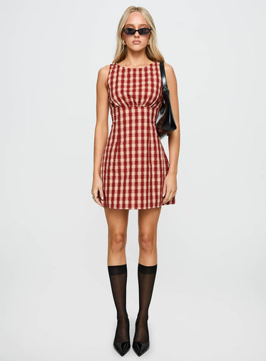 strapless open back dress Beacall Mini Dress | Red | Womens main image 1