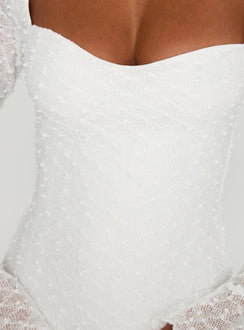 product Princess Polly Dalzine Long Sleeve Mini Dress White Sweetheart Neckline 