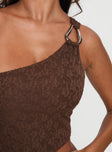 Toomba One Shoulder Top Brown