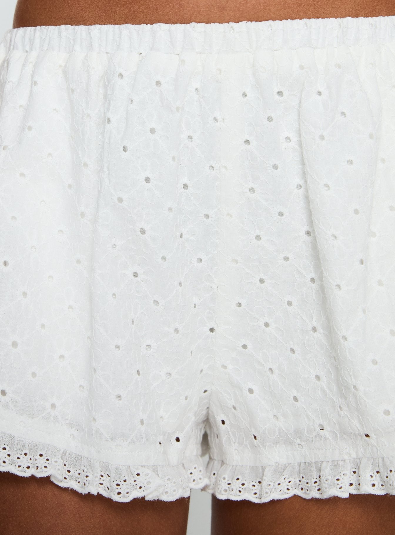 Midnight Sugar Tie Waist Frill Shorts White | Princess Polly