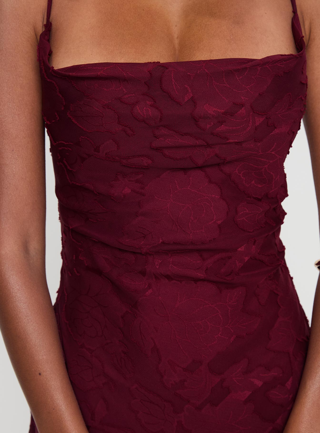 Celena Maxi Dress Burgundy Burnout Petite | Princess Polly Celena Maxi Dress Burgundy Burnout Petite | Princess Polly