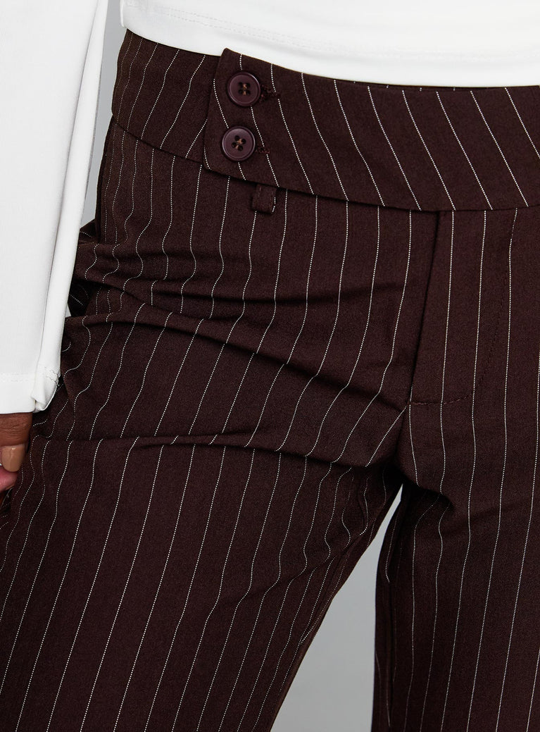 Kinkirk Flared Pants Brown Pinstripe Princess Polly USA — free download