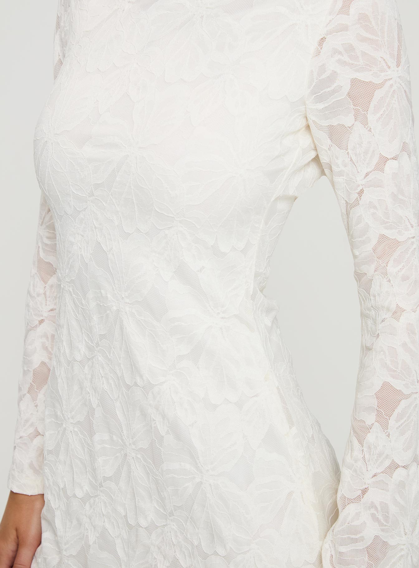 Lukea Lace Long Sleeve Mini Dress Cream | Princess Polly Lukea Lace Long Sleeve Mini Dress Cream | Princess Polly
