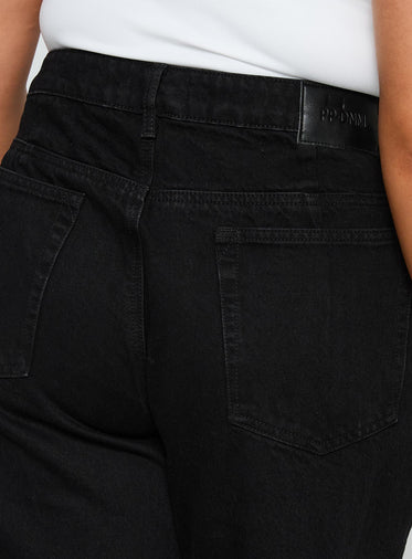 Goldie High Rise Wide Leg Jeans True Black Curve