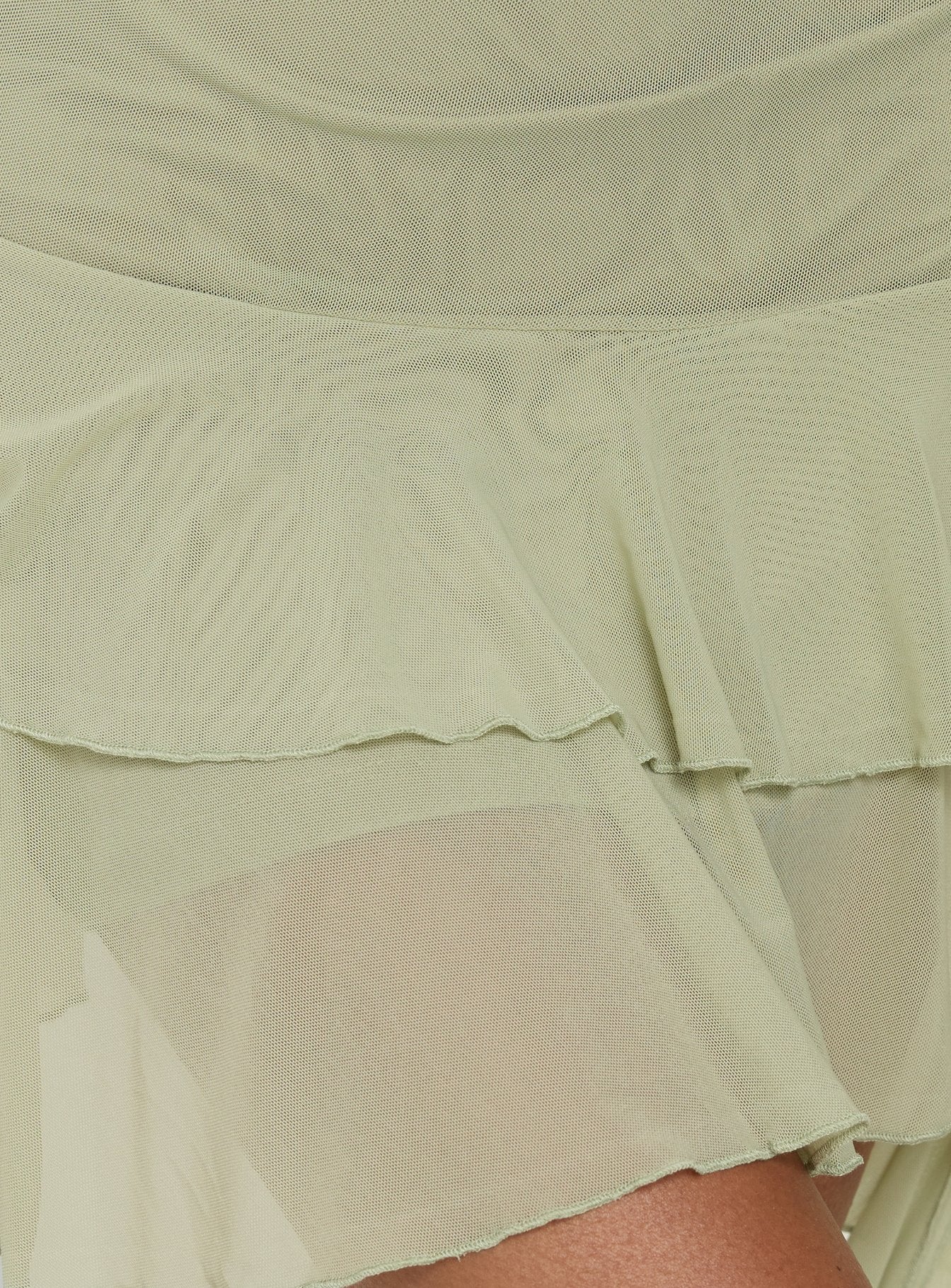 Family Ties Ruched One Shoulder Mini Dress Green