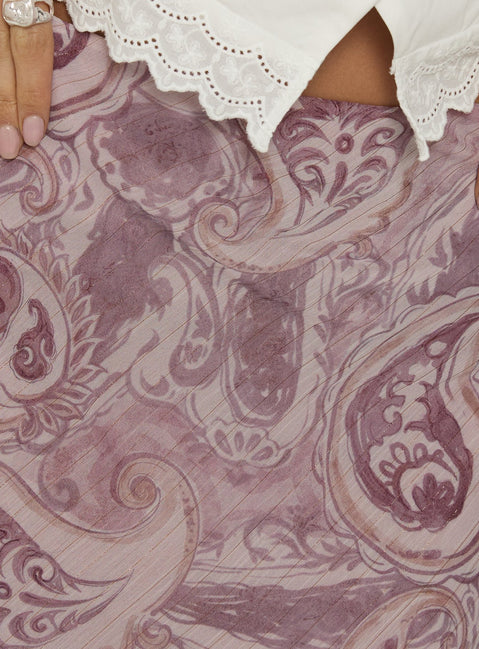 product Princess Polly Suella Asymmetrical Midi Skirt Paisley Multi 
