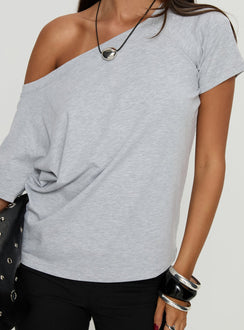 Icon Baby Off Shoulder Top Grey
