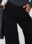 Colemane Mid Rise Denim Jeans Black