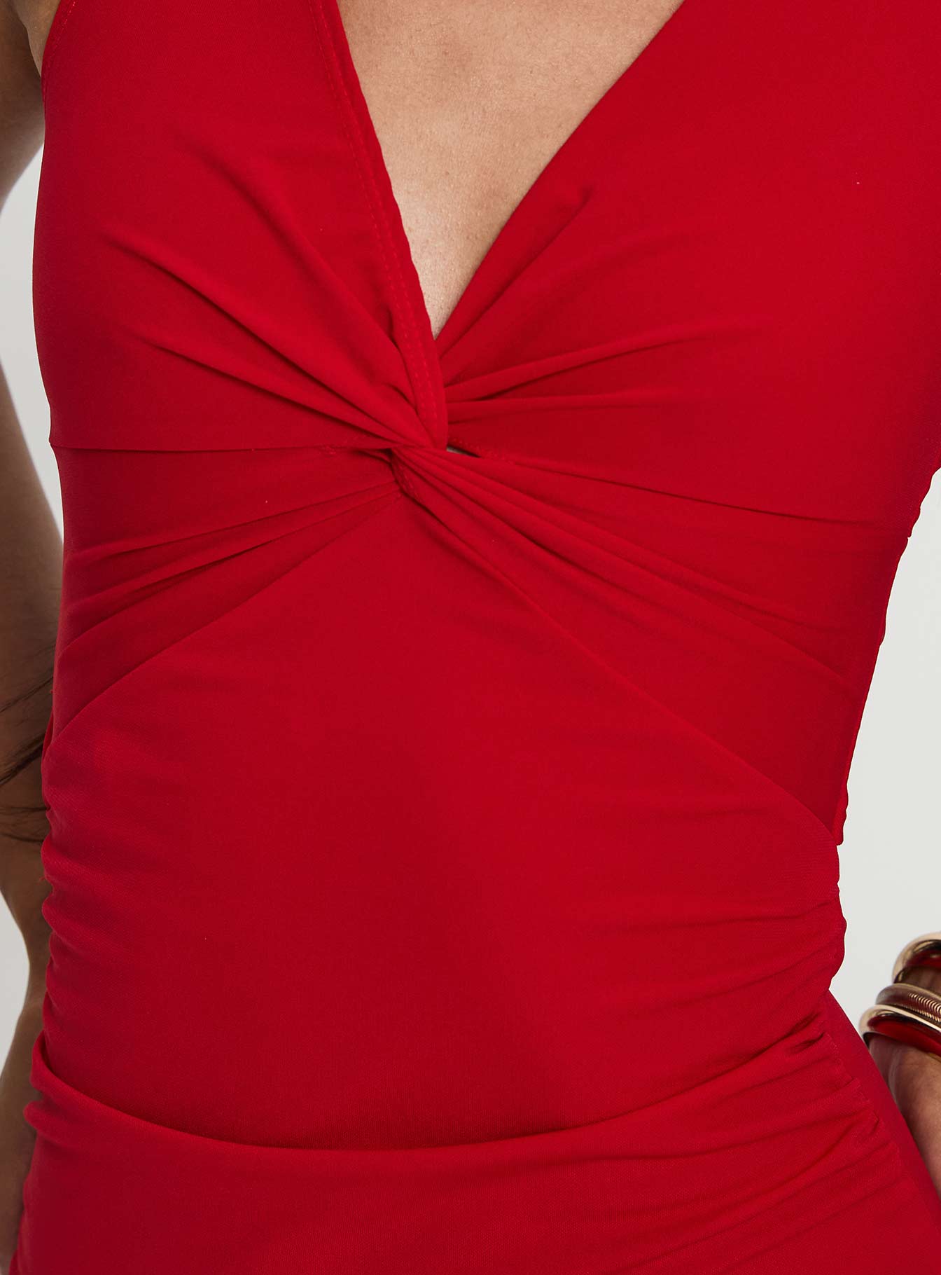 product Princess Polly Mesmerise Halter Maxi Dress Red V-Neck 