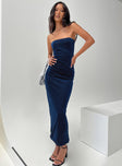 Samper Strapless Maxi Dress Navy Lower Impact