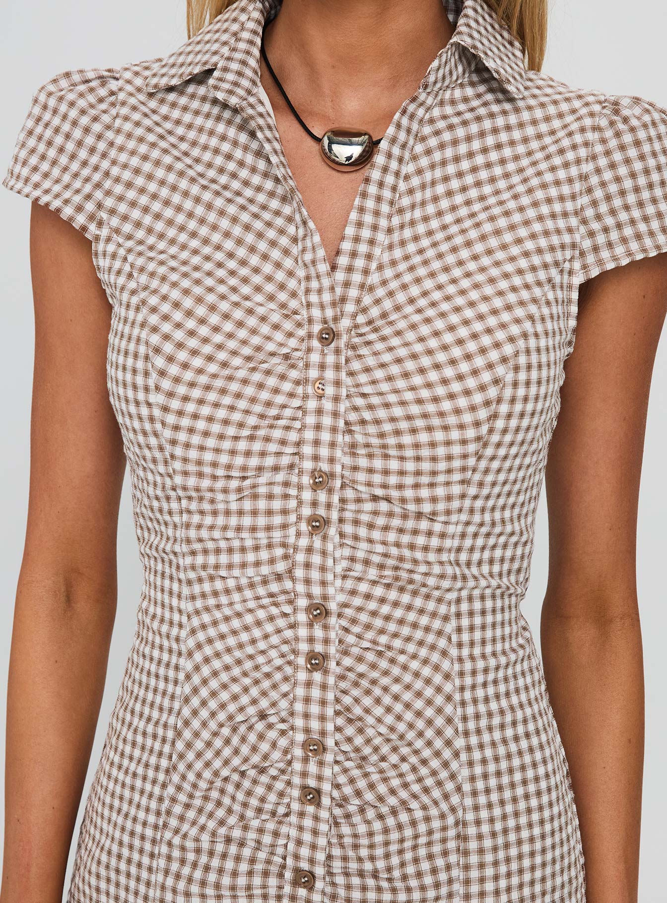 princess polly brown plaid dress Arianwyn Mini Dress Brown Check