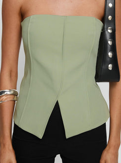 Lavish Living Strapless Top Green