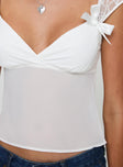 Fairhaven Bow Detail Top White