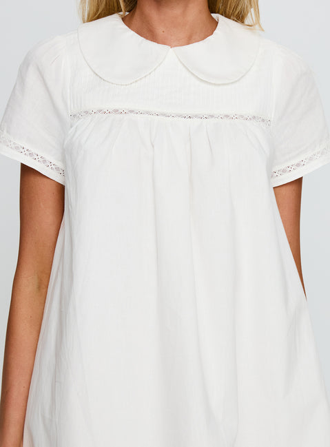 Bethanne Babydoll Mini Dress White | Princess Polly Bethanne Babydoll Mini Dress White | Princess Polly