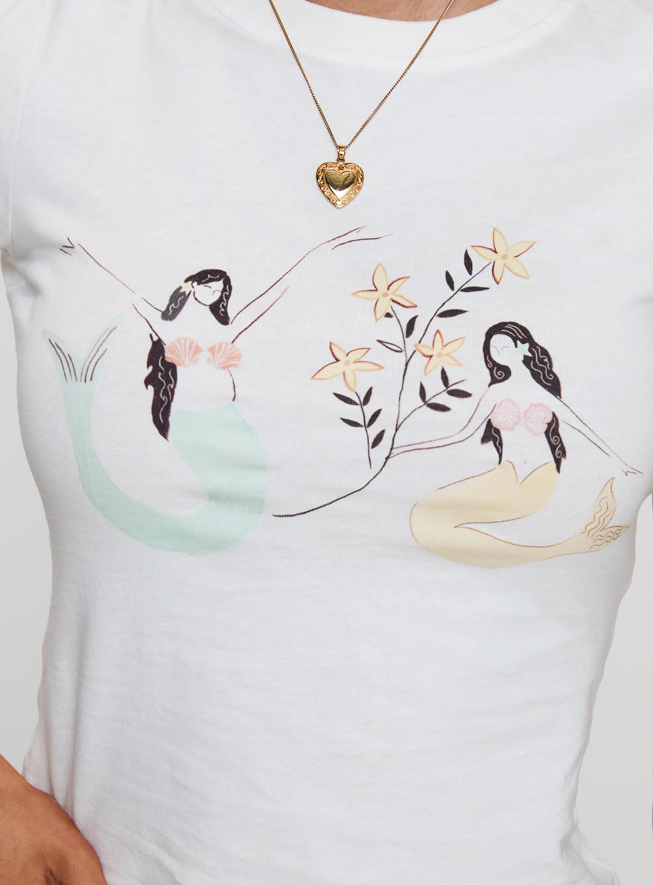 product Princess Polly Mermaid Soul Tee White Short Sleeves Crew Neck 