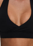 Return Serve Halter Active Top Black